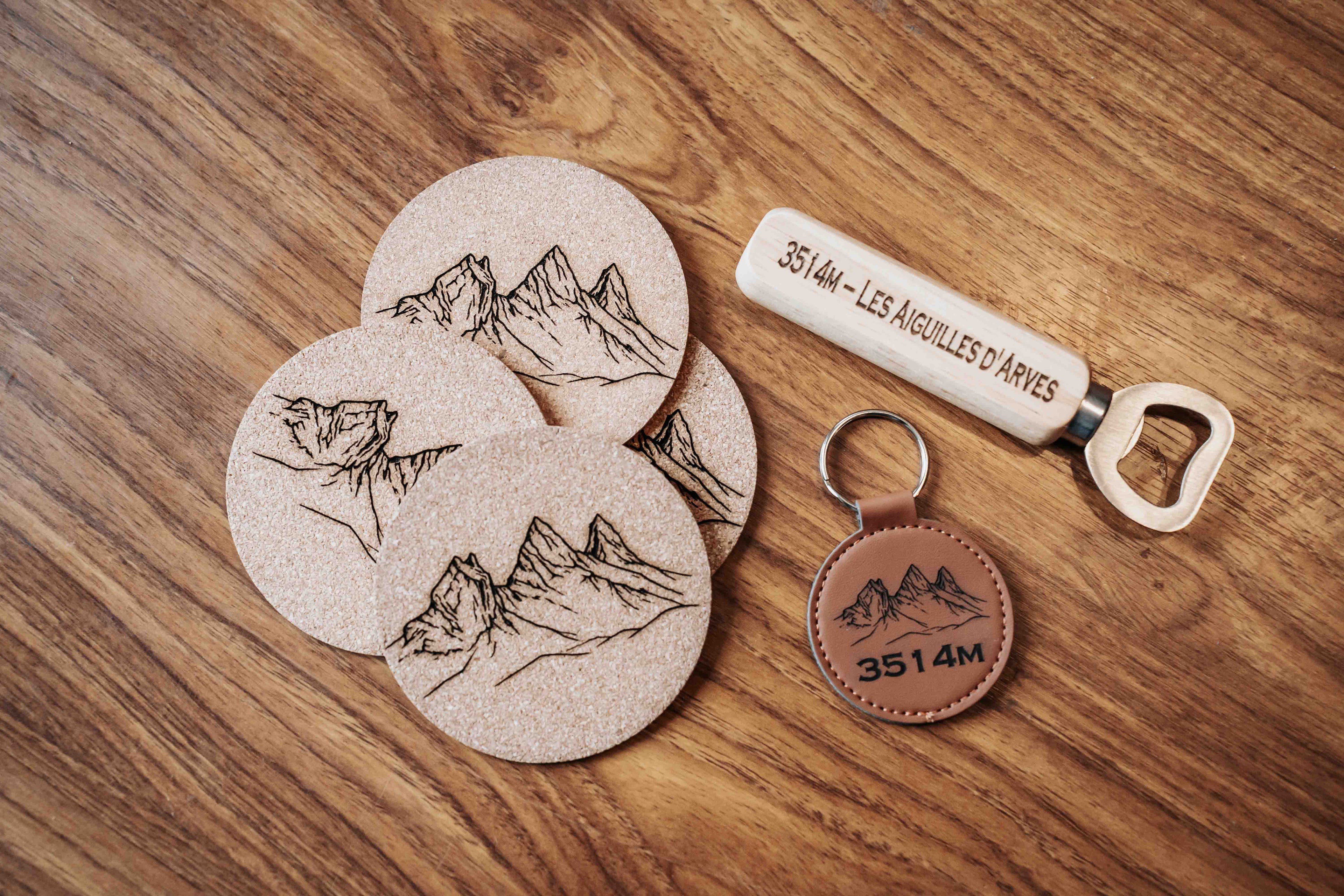 Sous-verres en liège - Les Aiguilles d’Arves