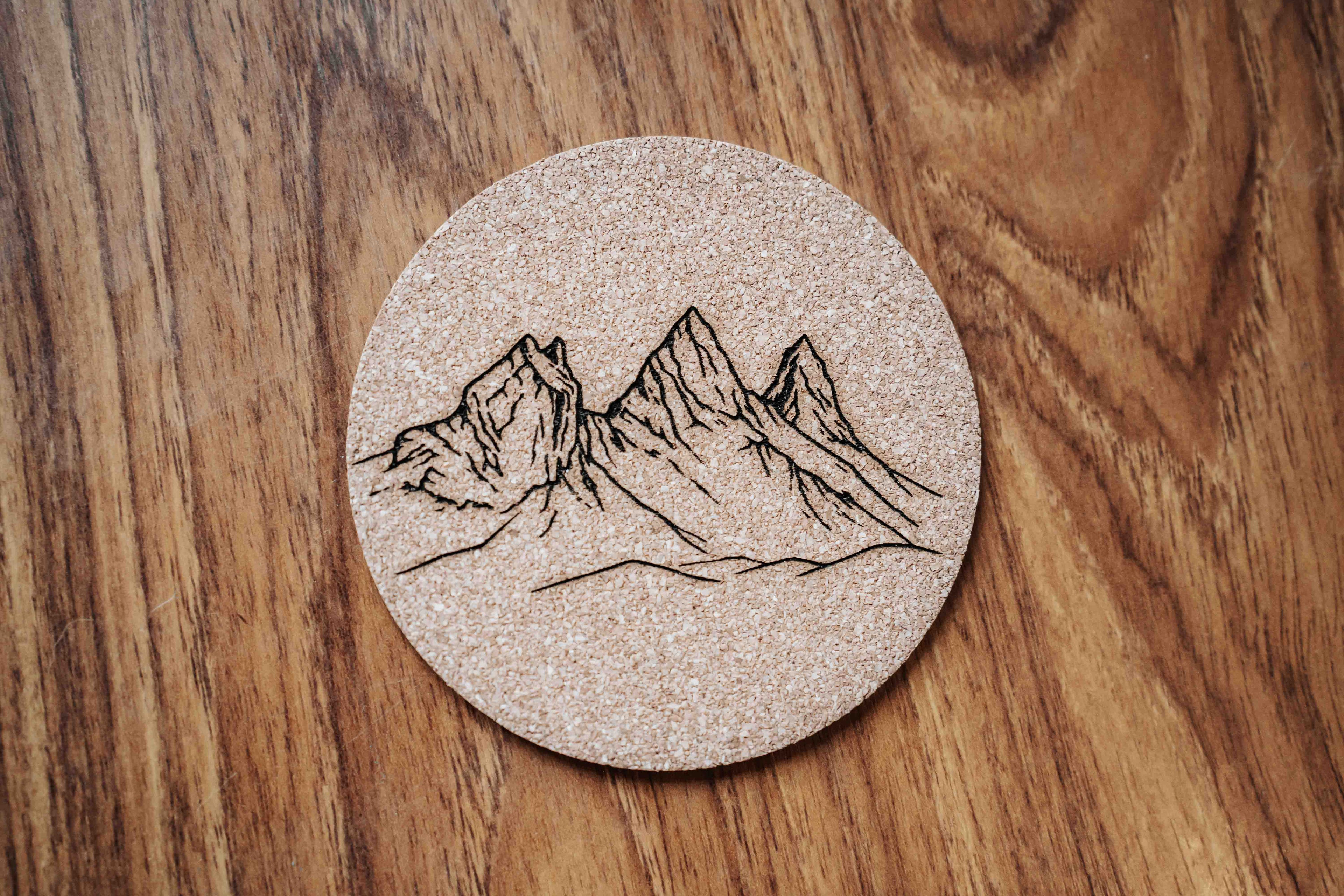 Sous-verres en liège - Les Aiguilles d’Arves