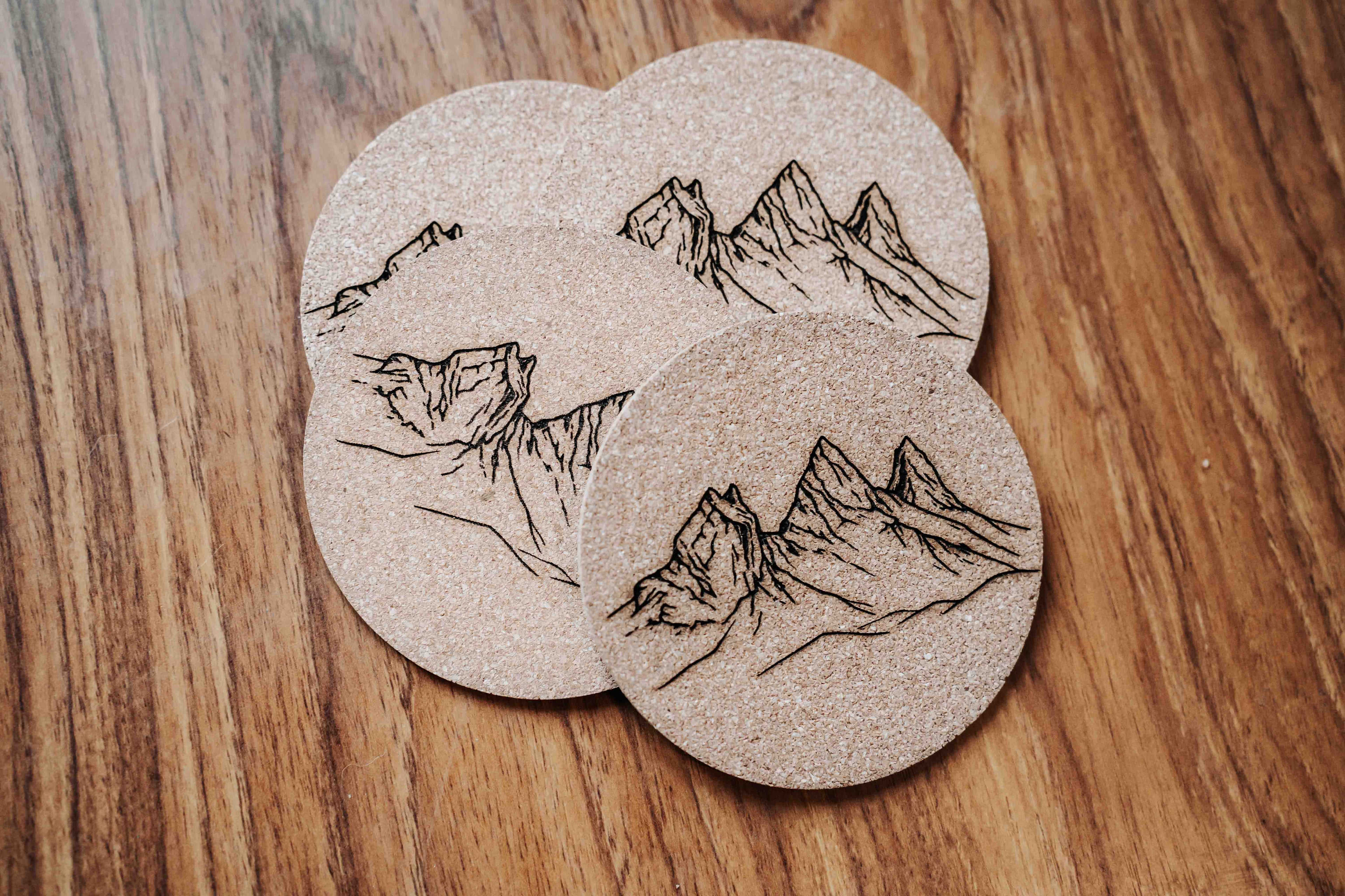 Sous-verres en liège - Les Aiguilles d’Arves