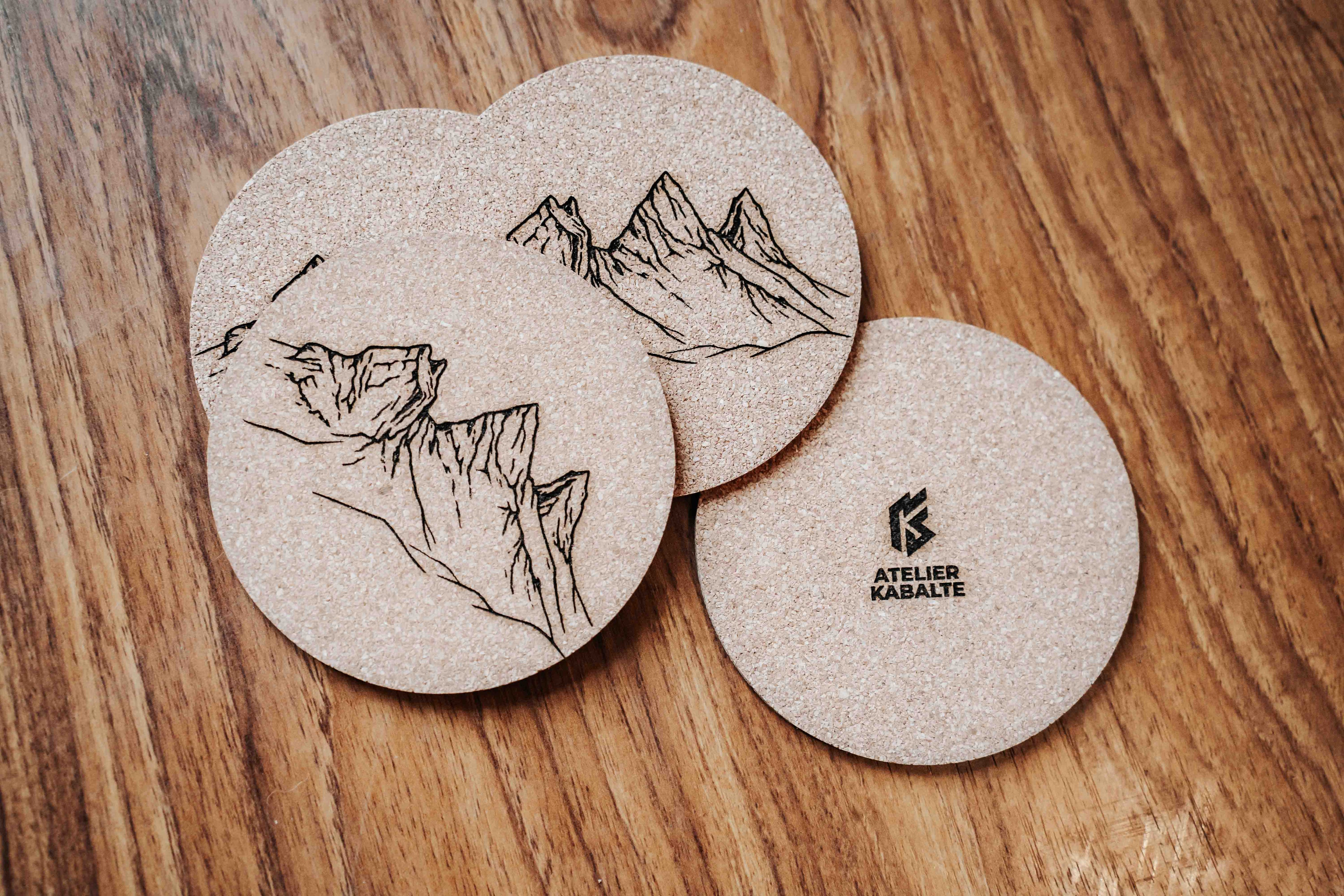 Sous-verres en liège - Les Aiguilles d’Arves