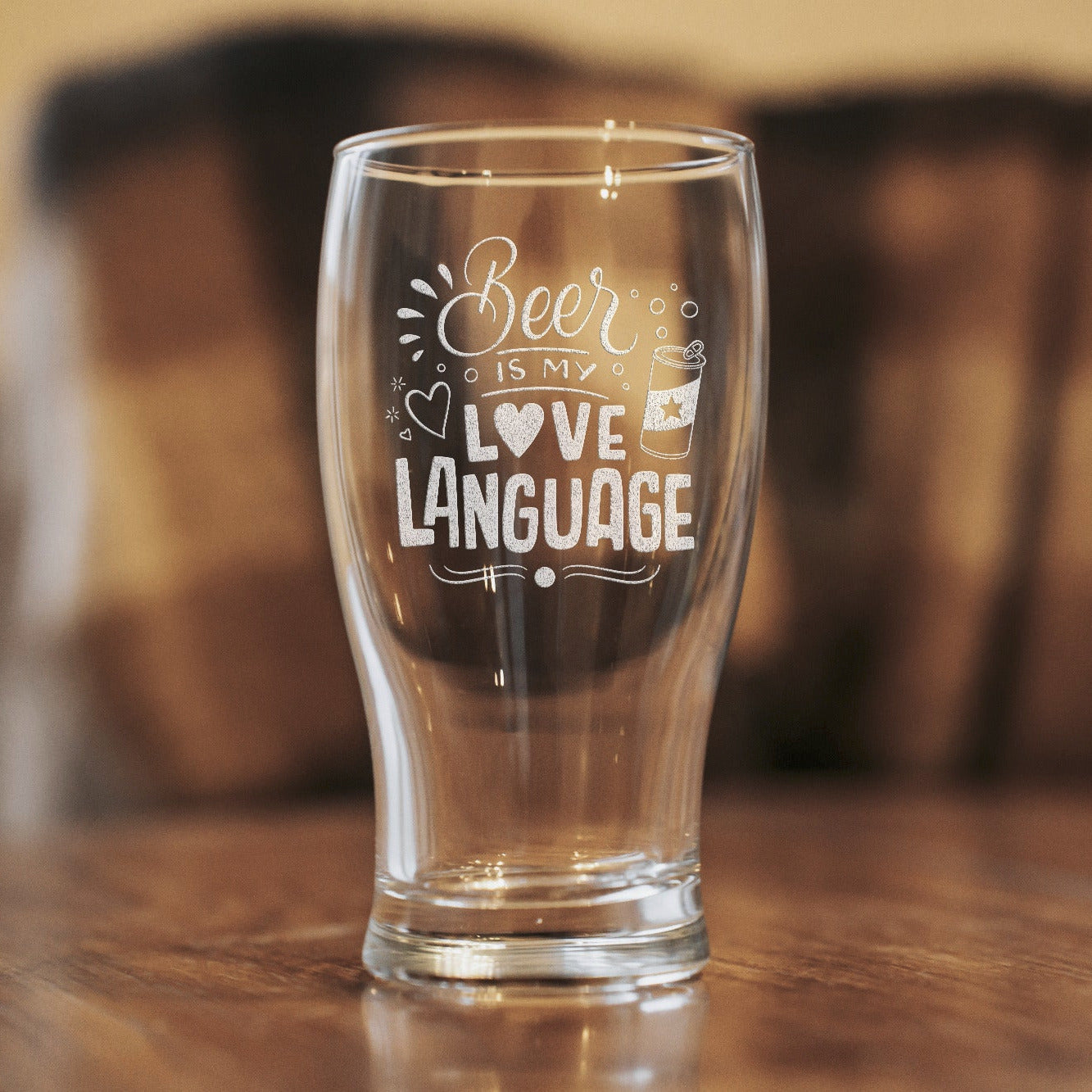 Verre à bière gravé 33 cl – Beer Is My Love Language