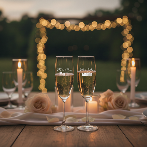 Flûtes M & Mme – Coupes à champagne personnalisées (Lot de 2)