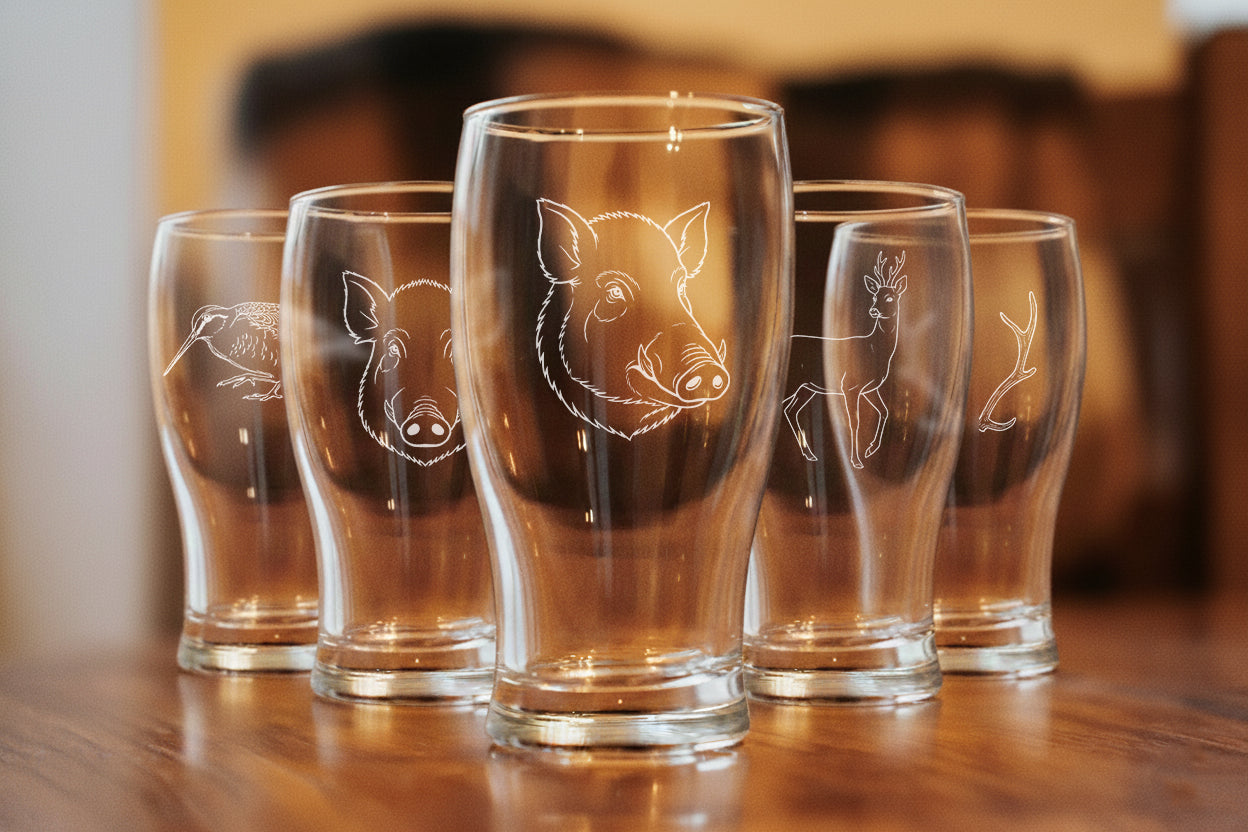 Verre à bière gravé 33 cl – Chasse